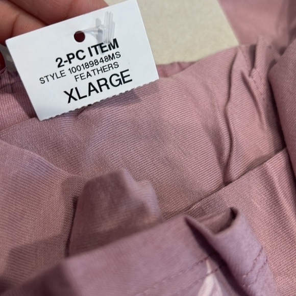 Charter club intimate two-piece pajama long sleeve shirt feather print bottom XL - Picture 6 of 7